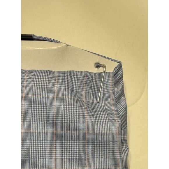 15.5 34/35 Hickey Freeman Modern Fit Easy Care Purple Checkered Dress Shirt NWT - Picture 8 of 9